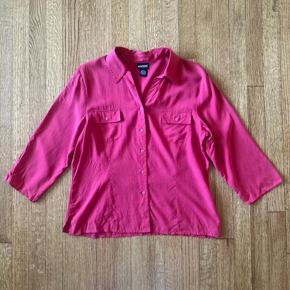 Vintage Notations women's pink silk shirt